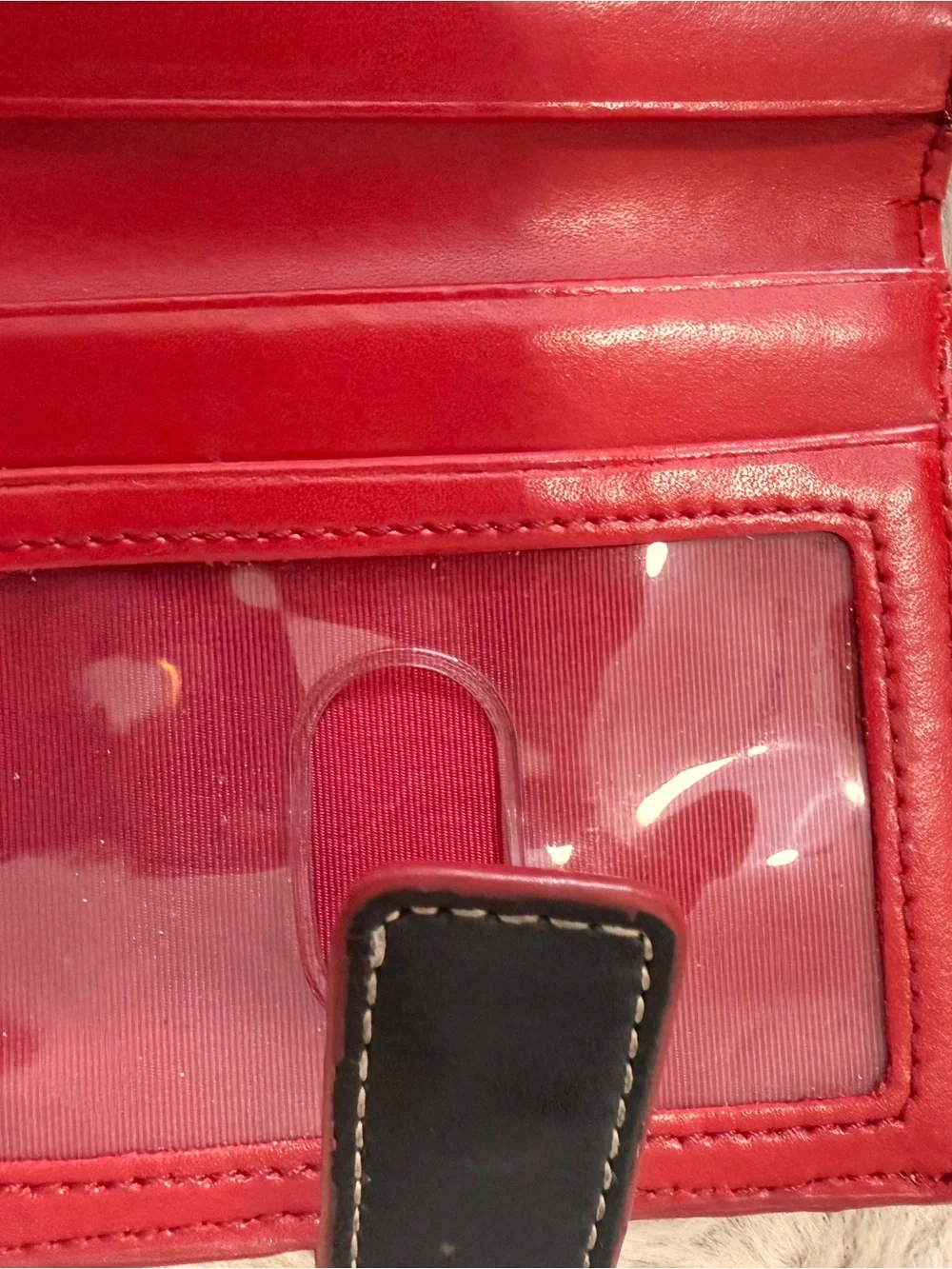 Lodis Black and Red Leather Wallet Bifold